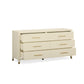 Dani 62" Cream Faux Shagreen 6-Drawer Dresser