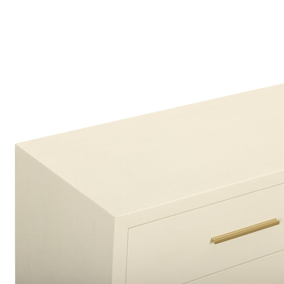 Dani 62" Cream Faux Shagreen 6-Drawer Dresser
