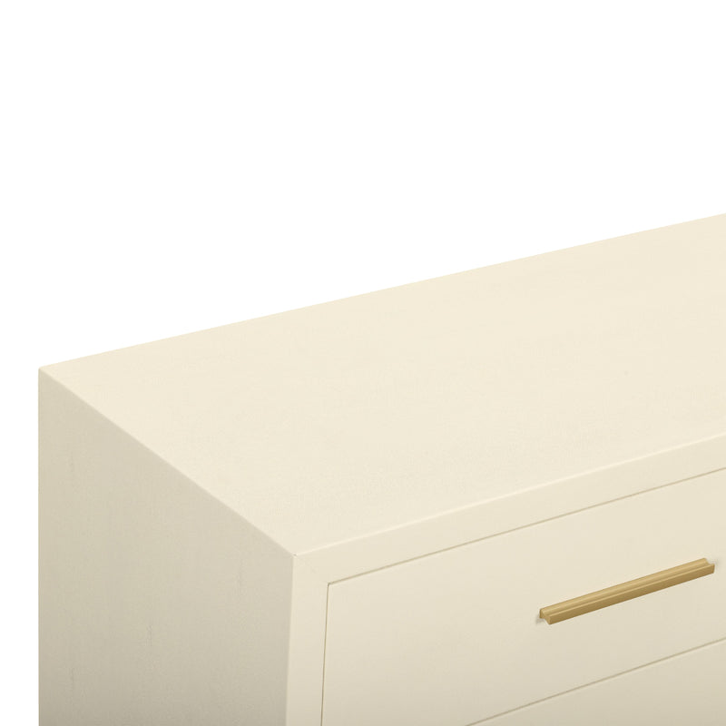 Dani 62" Cream Faux Shagreen 6-Drawer Dresser