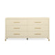 Dani 62" Cream Faux Shagreen 6-Drawer Dresser