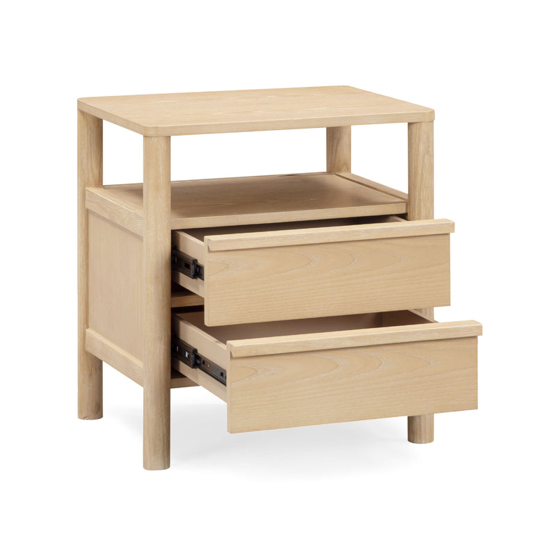 Tyra 22" Ash 2-Drawer Nightstand - Natural