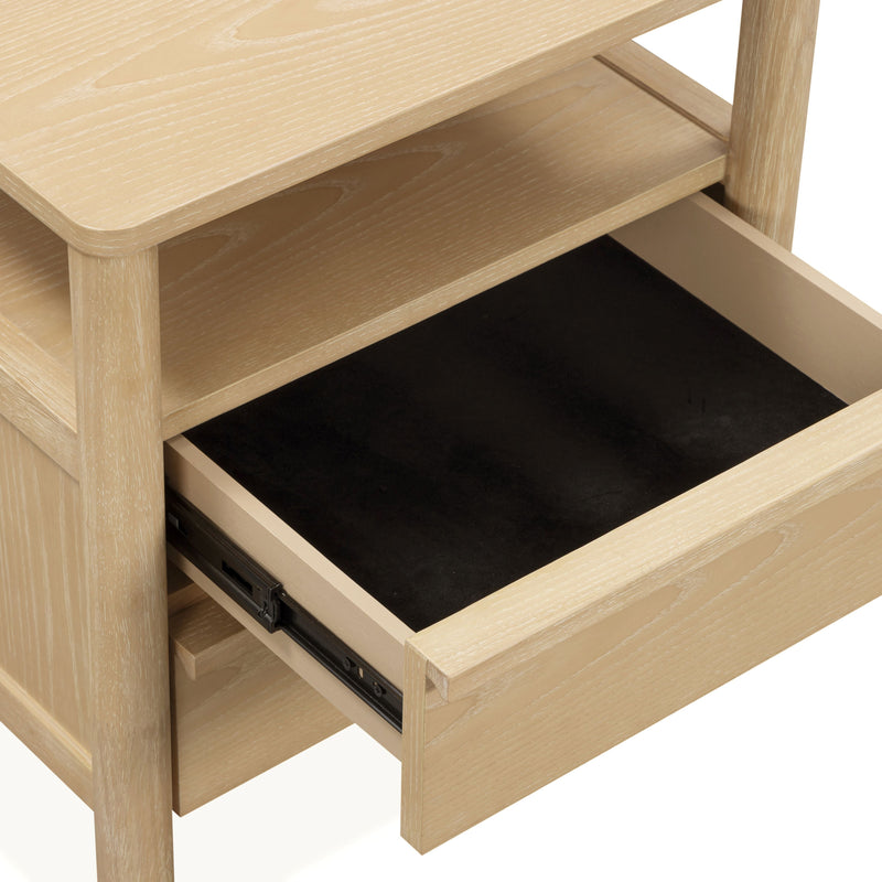 Tyra 22" Ash 2-Drawer Nightstand - Natural