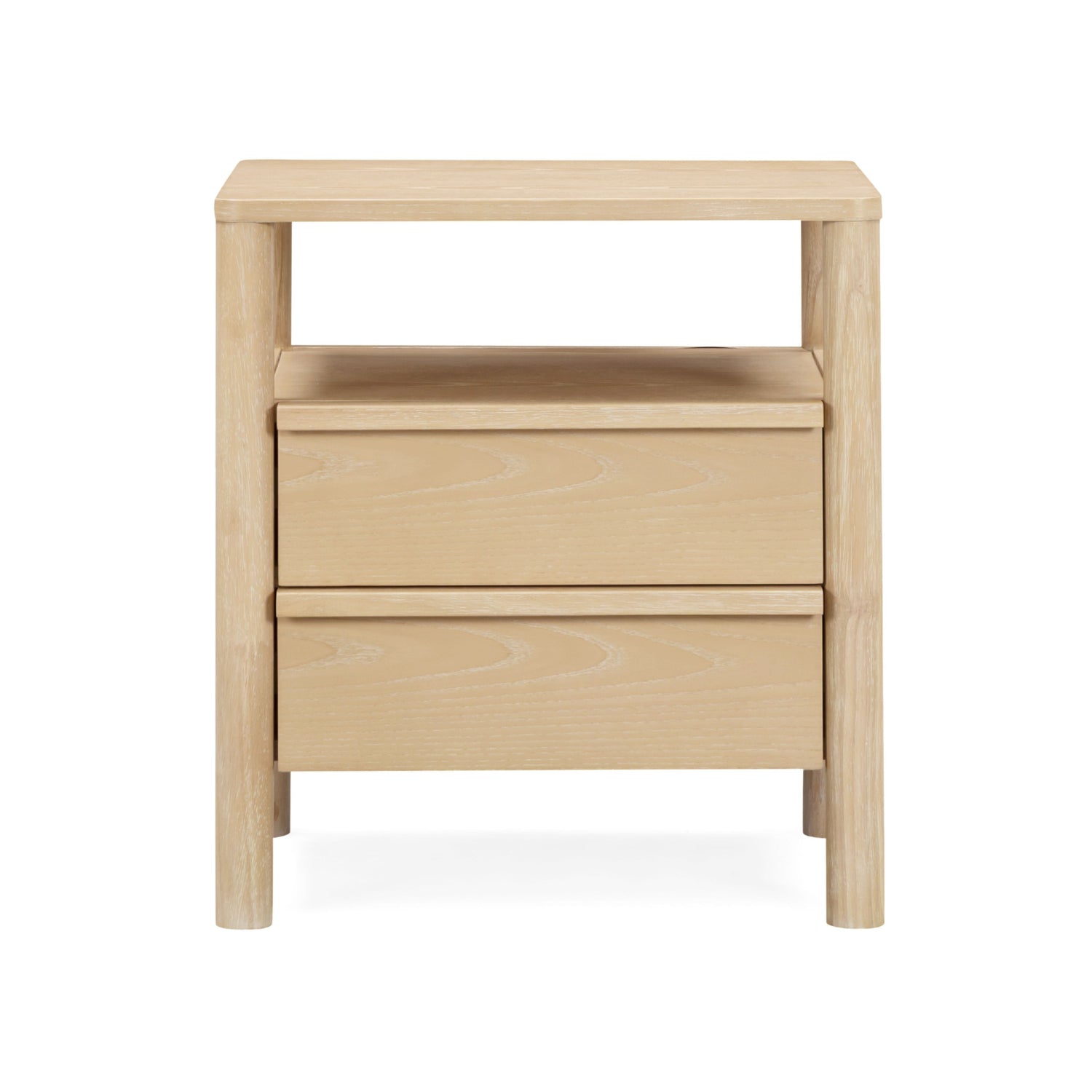 Tyra 22" Ash 2-Drawer Nightstand - Natural