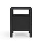 Tyra 22" Ash 2-Drawer Nightstand - Black
