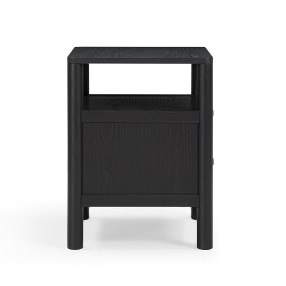 Tyra 22" Ash 2-Drawer Nightstand - Black