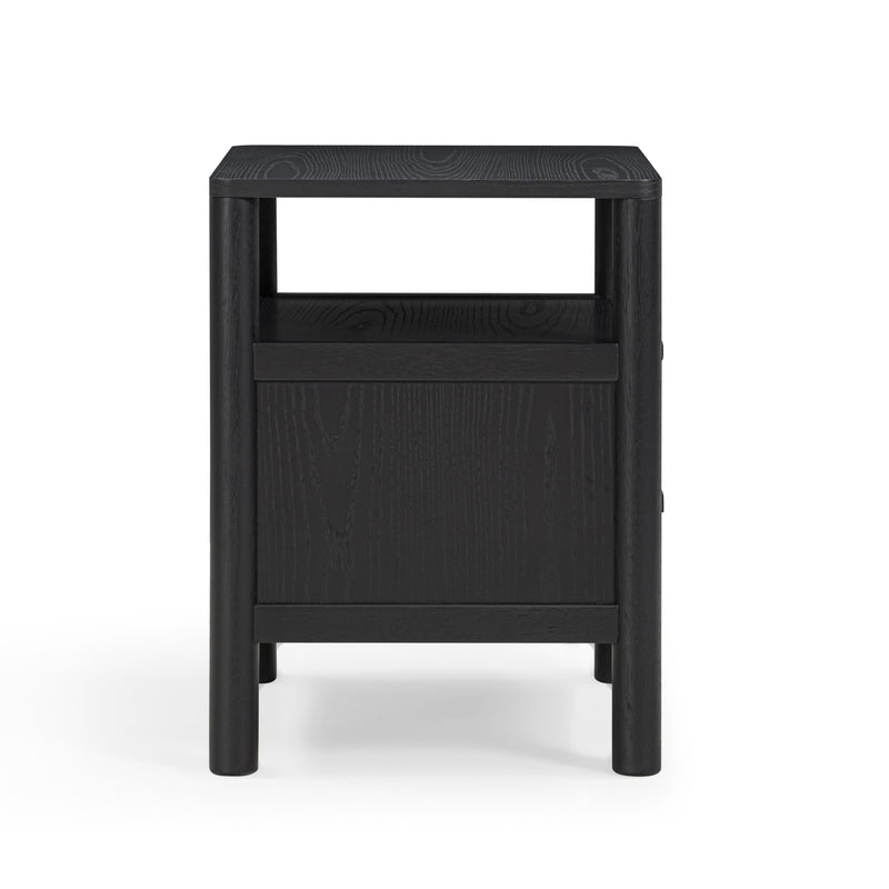 Tyra 22" Ash 2-Drawer Nightstand - Black