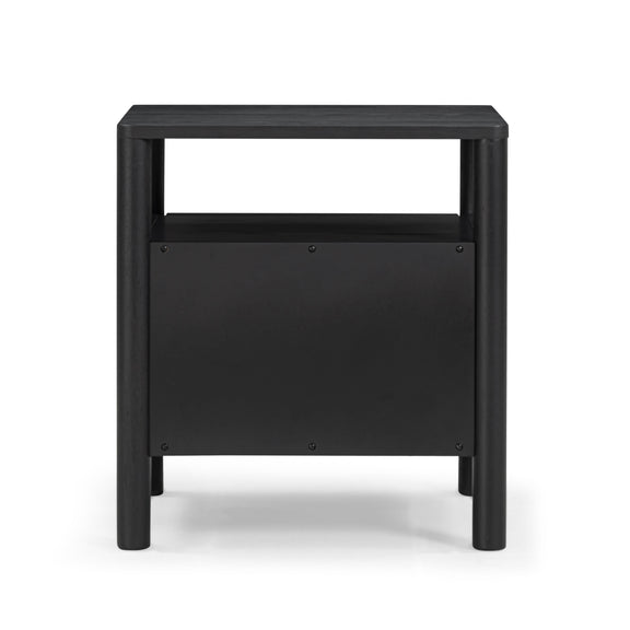 Tyra 22" Ash 2-Drawer Nightstand - Black