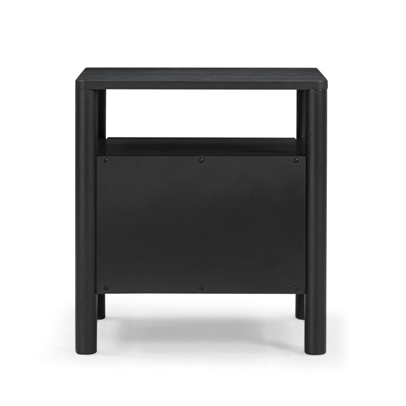 Tyra 22" Ash 2-Drawer Nightstand - Black