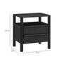 Tyra 22" Ash 2-Drawer Nightstand - Black
