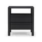 Tyra 22" Ash 2-Drawer Nightstand - Black