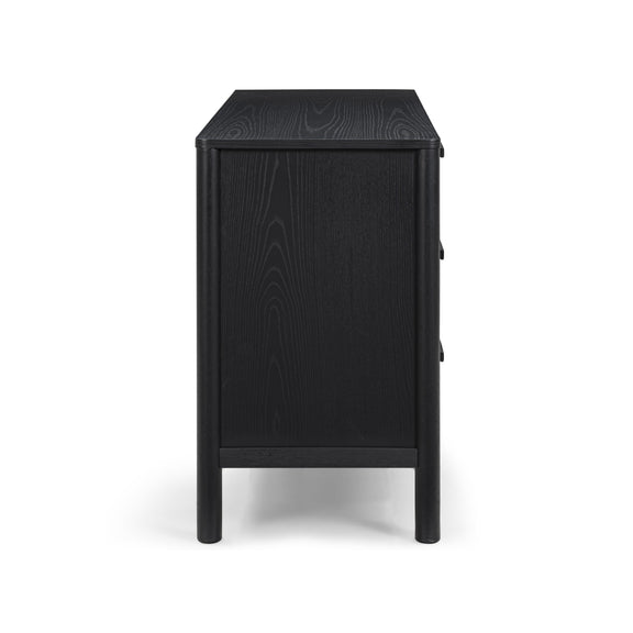 Tyra 62" Ash 6-Drawer Dresser - Black