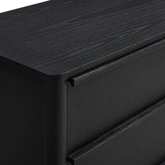 Tyra 62" Ash 6-Drawer Dresser - Black
