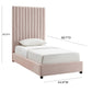 Arabelle Blush Velvet Bed in Twin