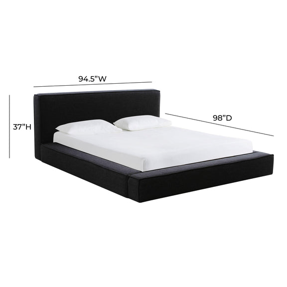 Olafur Black Linen King Bed