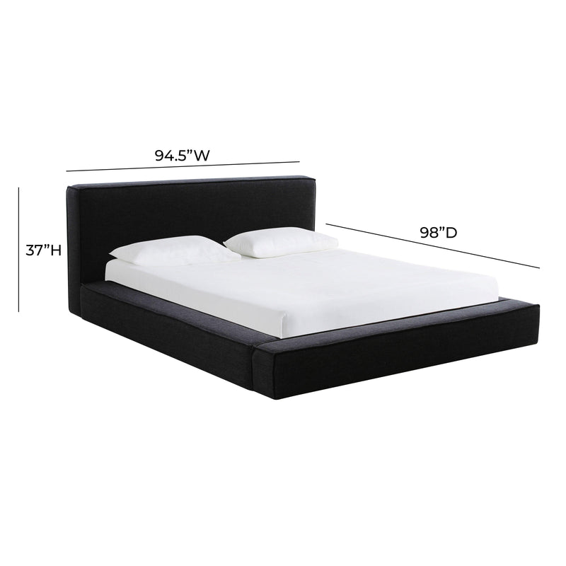 Olafur Black Linen King Bed