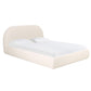 Bara Cream Textured Velvet Queen Bed