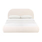 Bara Cream Textured Velvet Queen Bed