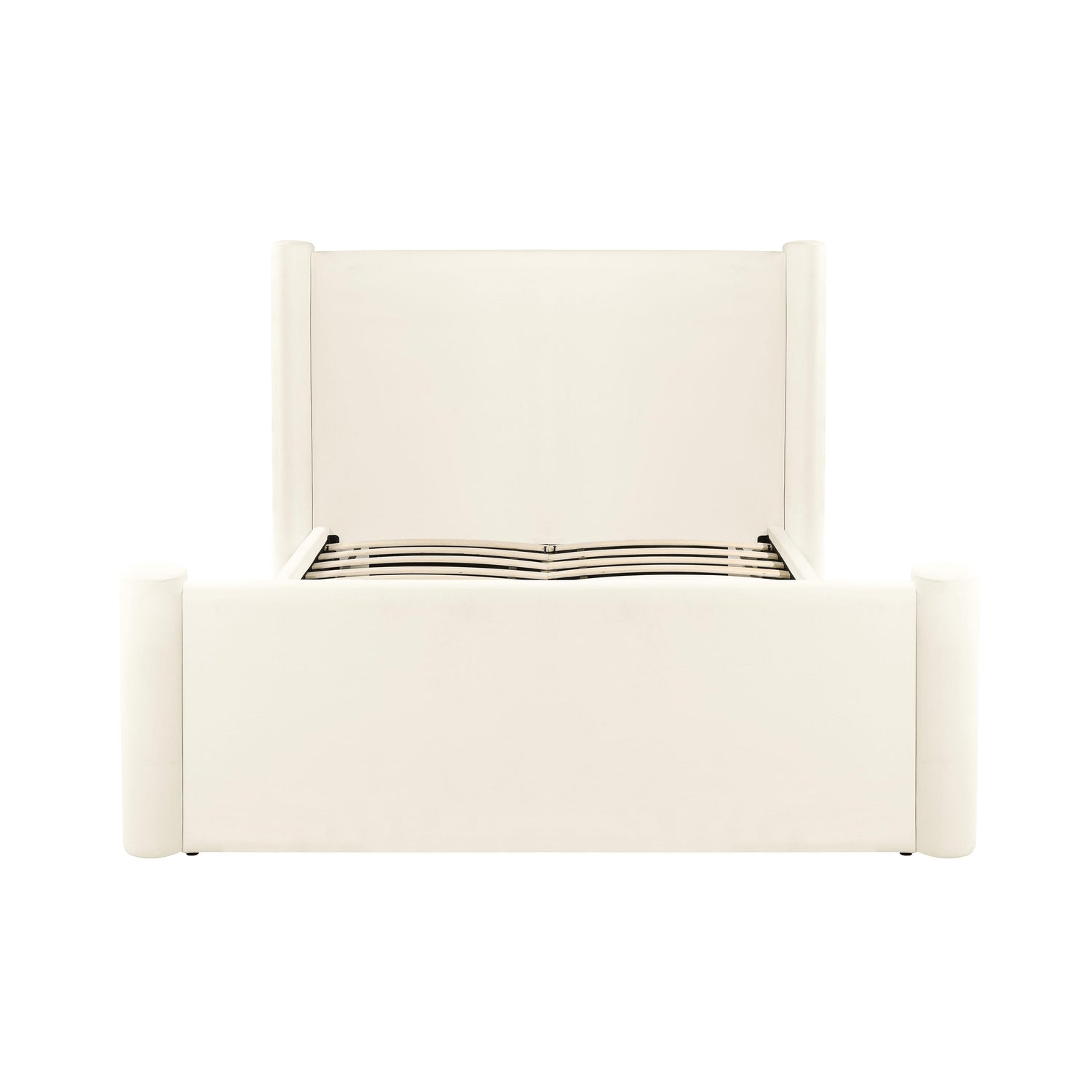 Athara Cream Velvet Queen Bed