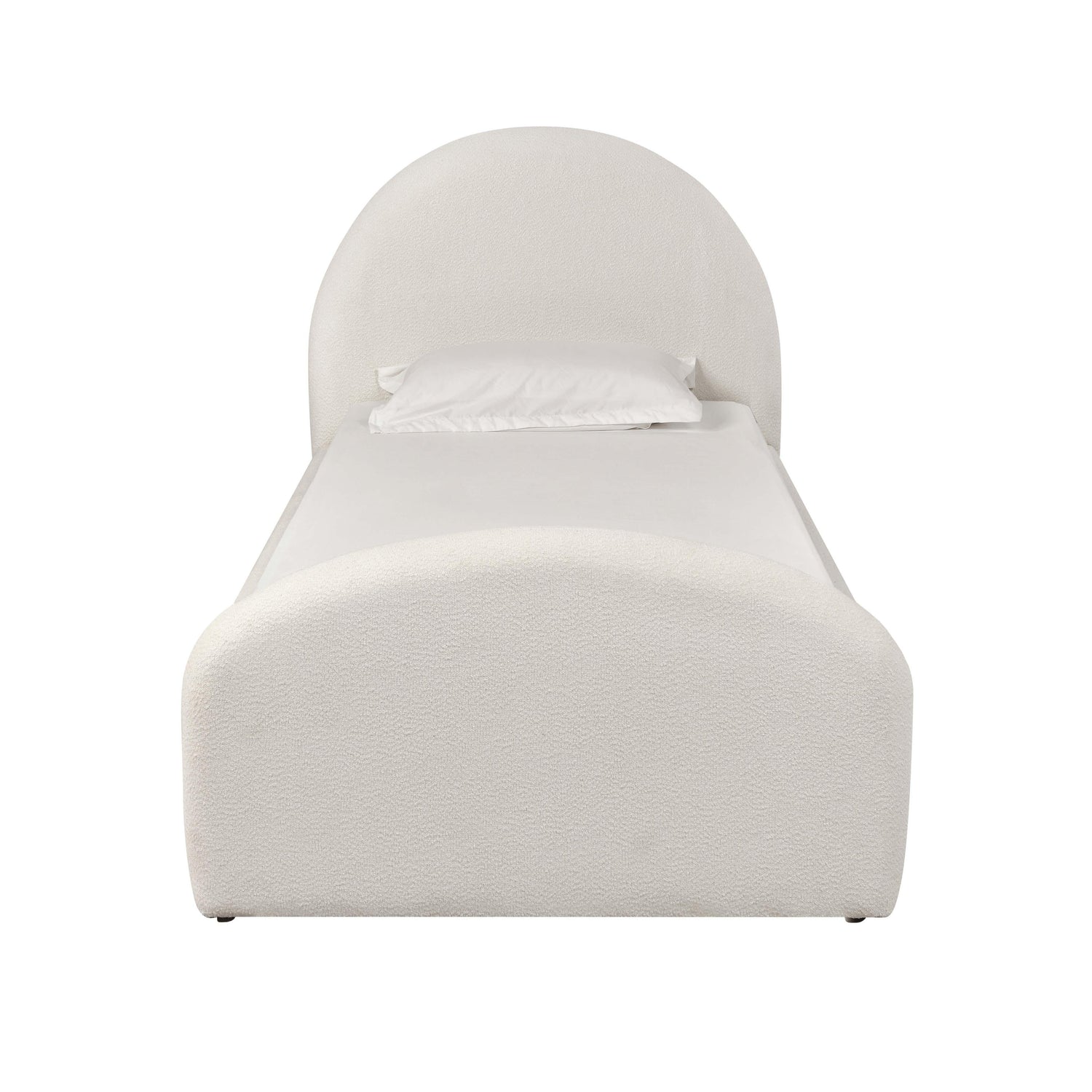 Moon Cream Boucle Twin Bed