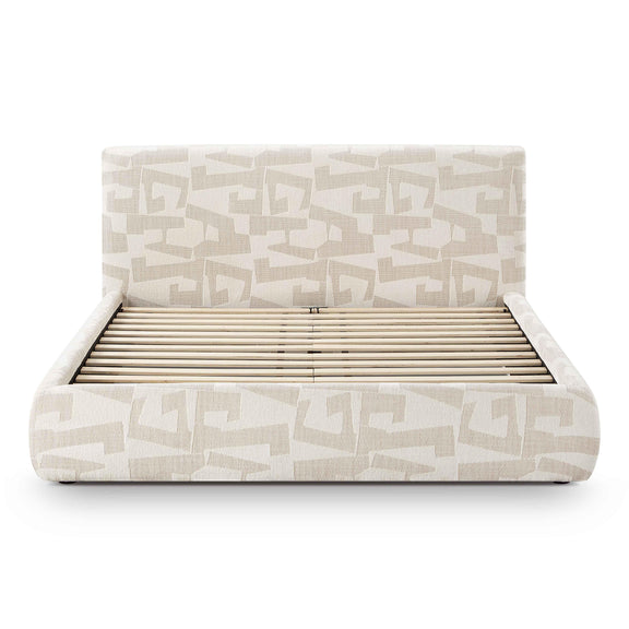 Isla Cream Jacquard Pattern Queen Bed