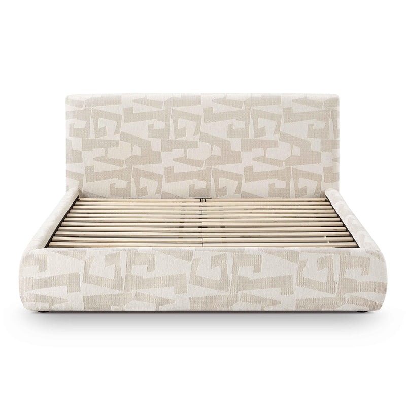 Isla Cream Jacquard Pattern Queen Bed