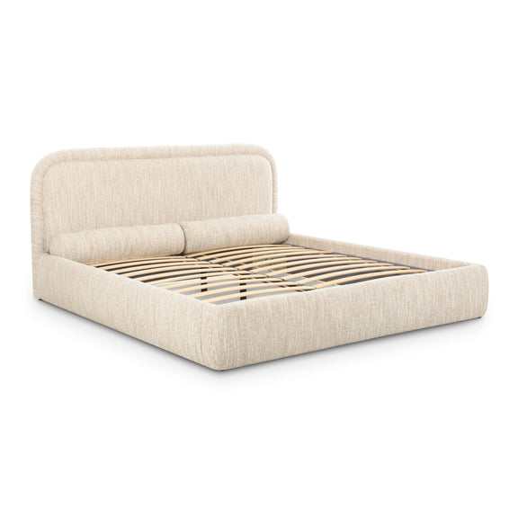 Murielle Taupe Textured Boucle Queen Bed