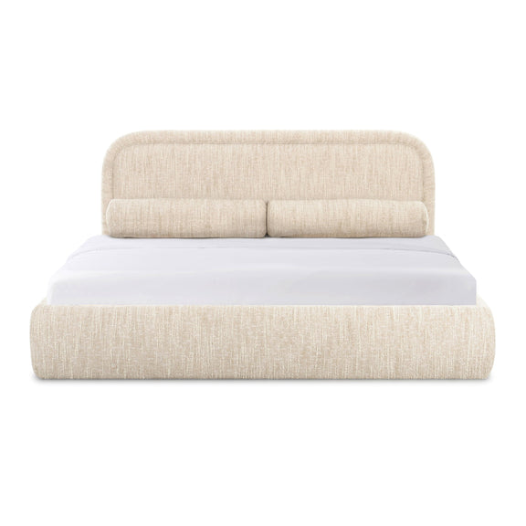 Murielle Taupe Textured Boucle King Bed