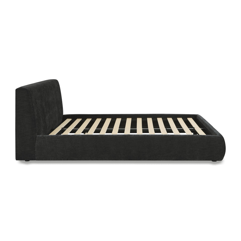 Isla Charcoal Textured Velvet Queen Bed