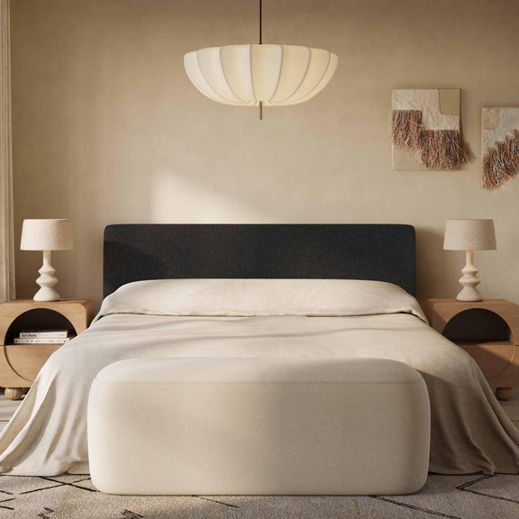 Isla Charcoal Textured Velvet King Bed