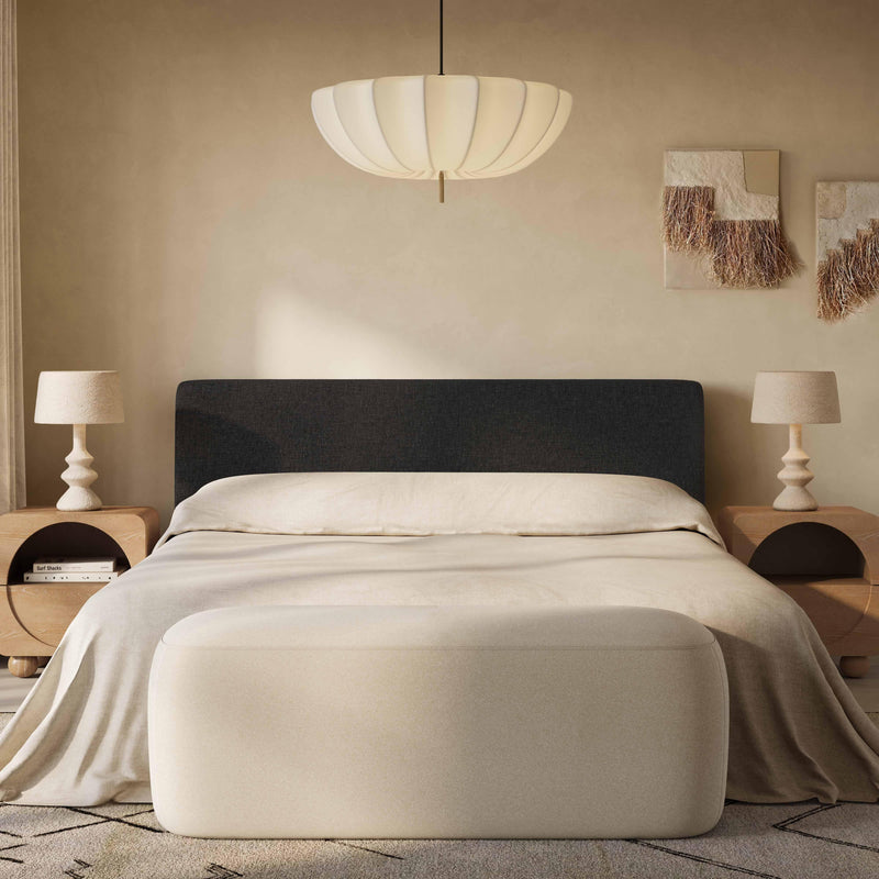 Isla Charcoal Textured Velvet King Bed