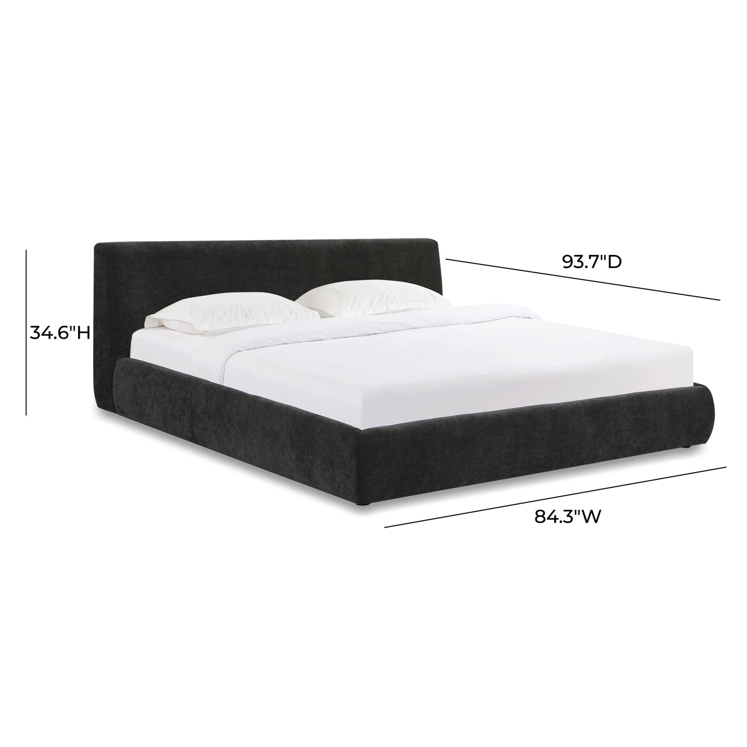 Isla Charcoal Textured Velvet King Bed