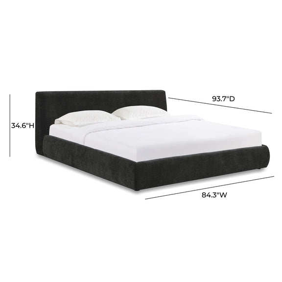 Isla Charcoal Textured Velvet King Bed