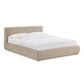 Isla Taupe Textured Velvet Queen Bed