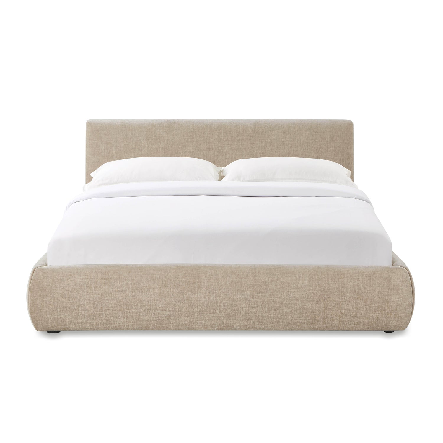 Isla Taupe Textured Velvet Queen Bed