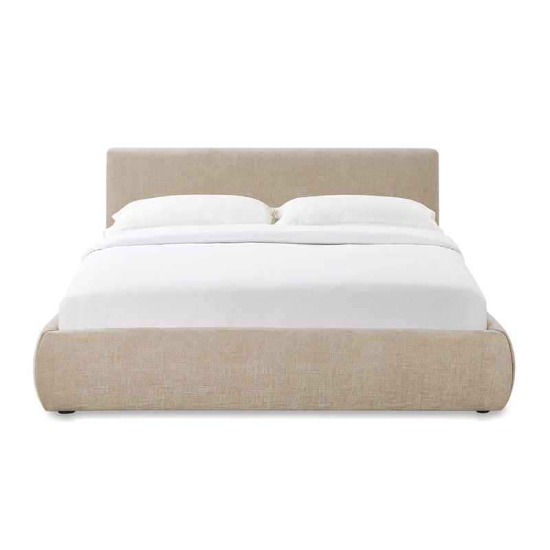 Isla Taupe Textured Velvet Queen Bed