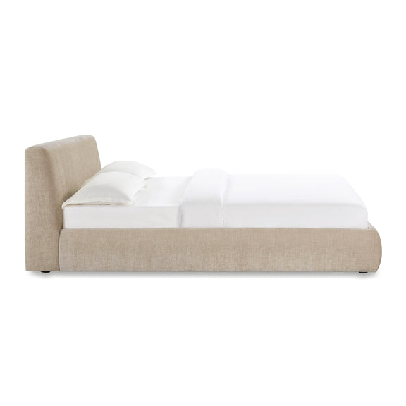 Isla Taupe Textured Velvet Queen Bed