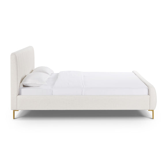 Angela Natural Upcycled Linen King Bed