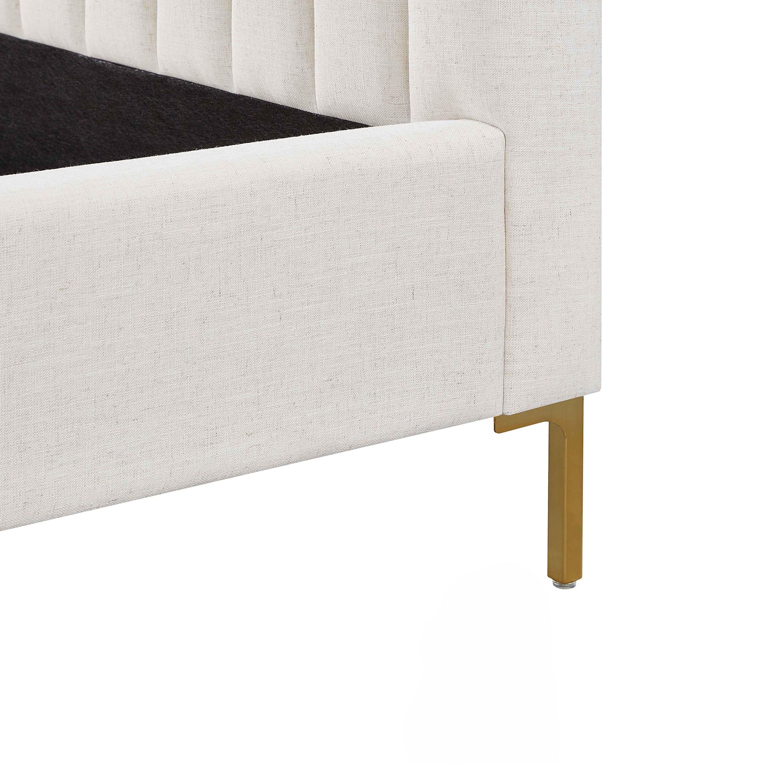Angela Natural Upcycled Linen King Bed