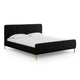 Angela Black Upcycled Linen King Bed