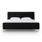 Angela Black Upcycled Linen King Bed