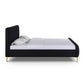 Angela Black Upcycled Linen King Bed