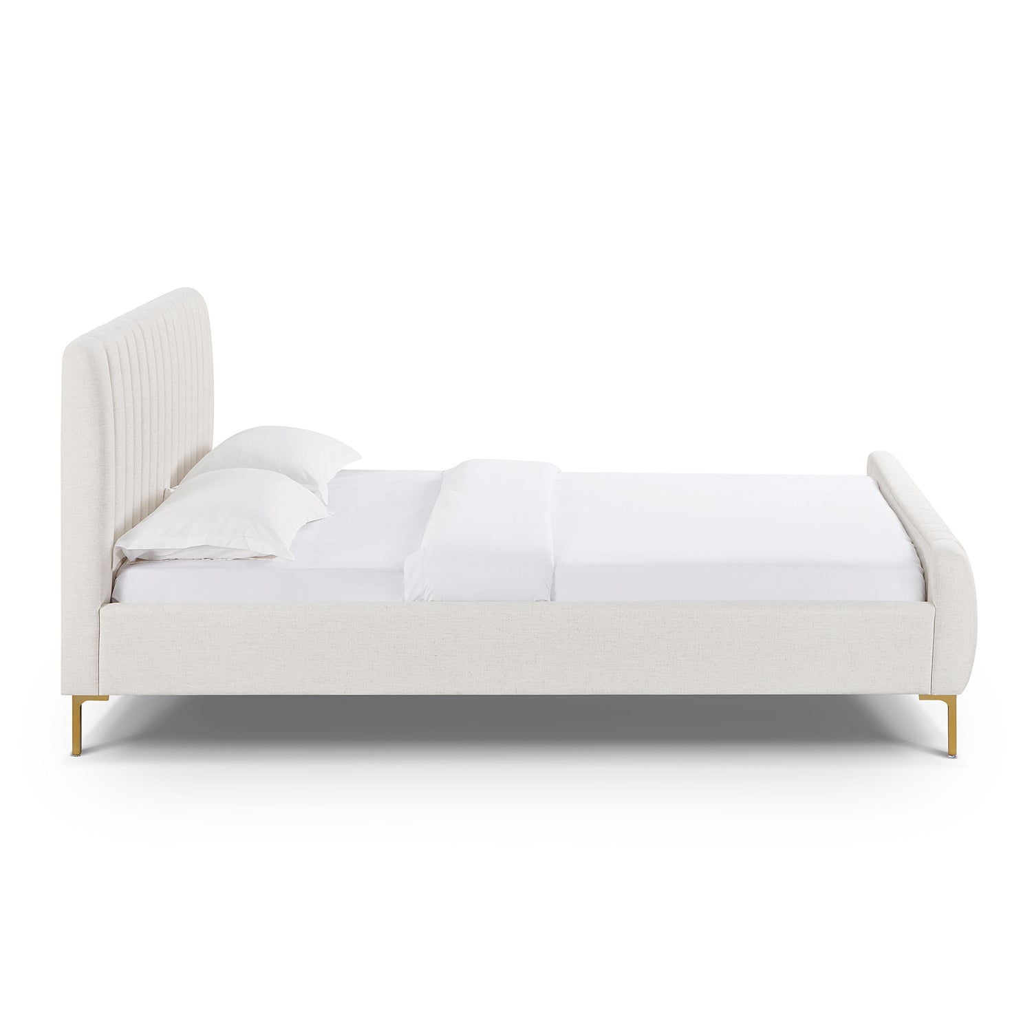 Angela Natural Upcycled Linen Queen Bed