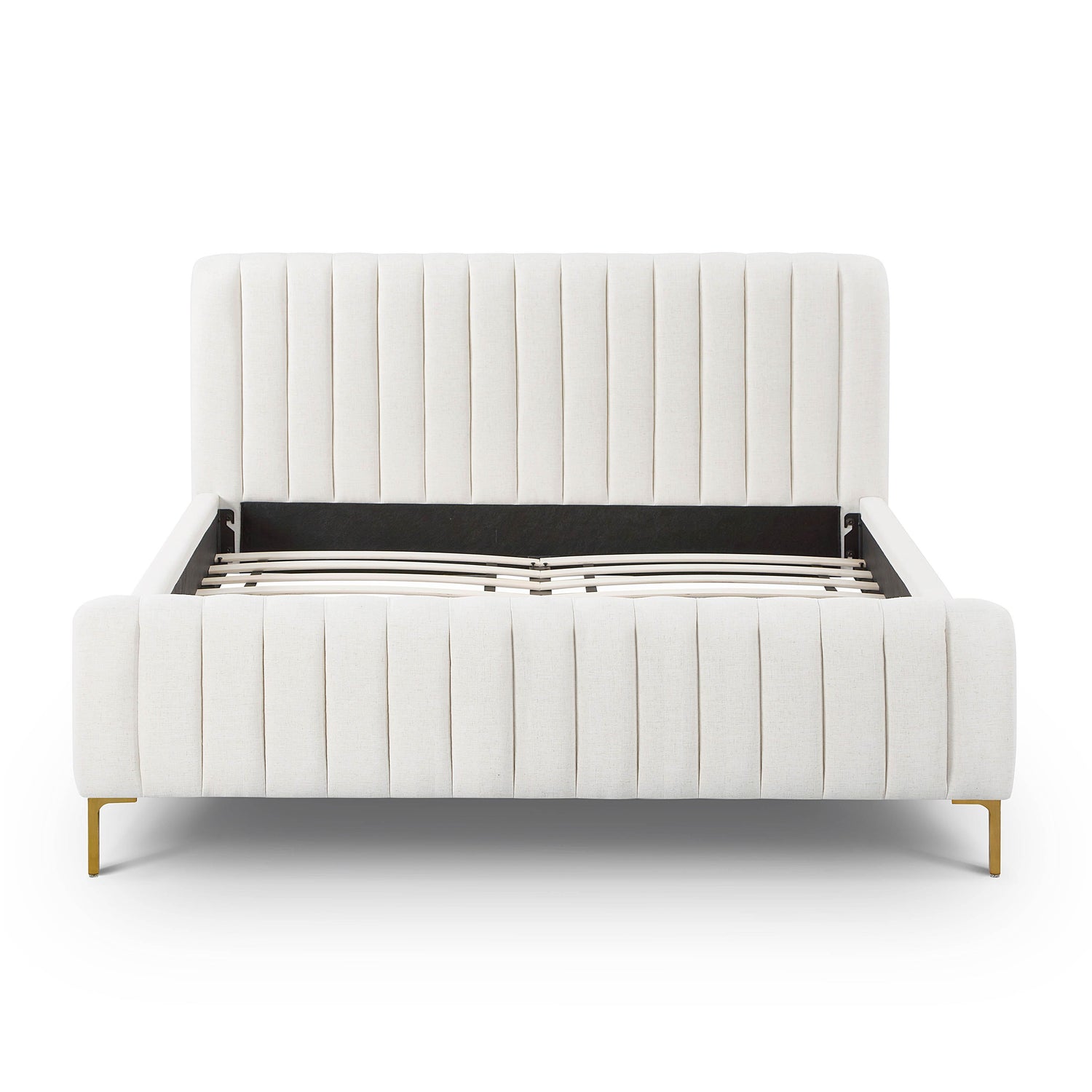 Angela Natural Upcycled Linen Queen Bed