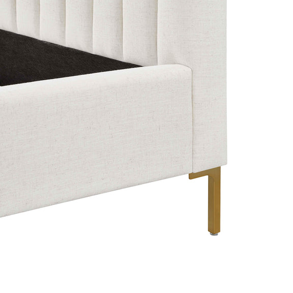 Angela Natural Upcycled Linen Queen Bed