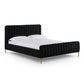 Angela Black Upcycled Linen Queen Bed