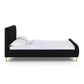 Angela Black Upcycled Linen Queen Bed