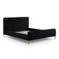 Angela Black Upcycled Linen Queen Bed