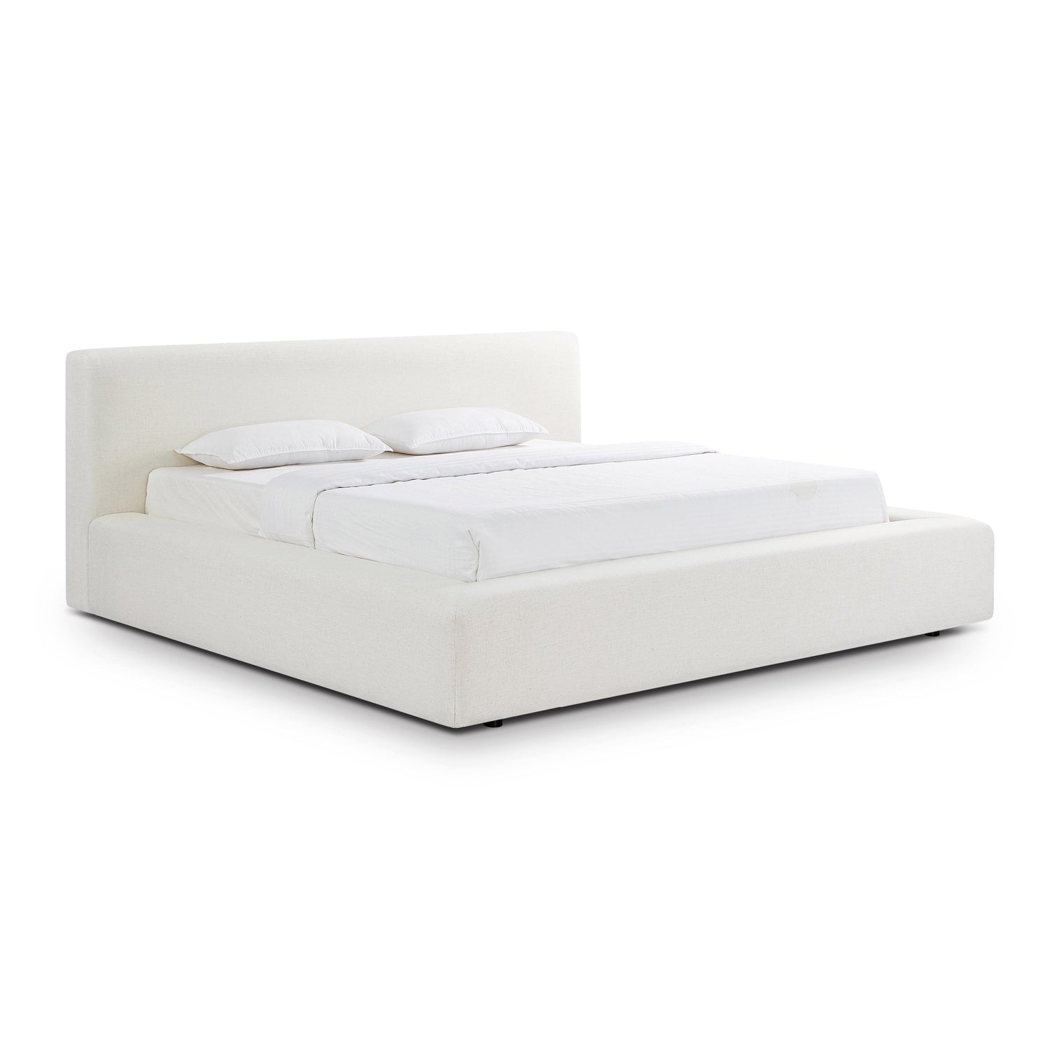 Meena Cream Upcycled Linen Storage King Bed