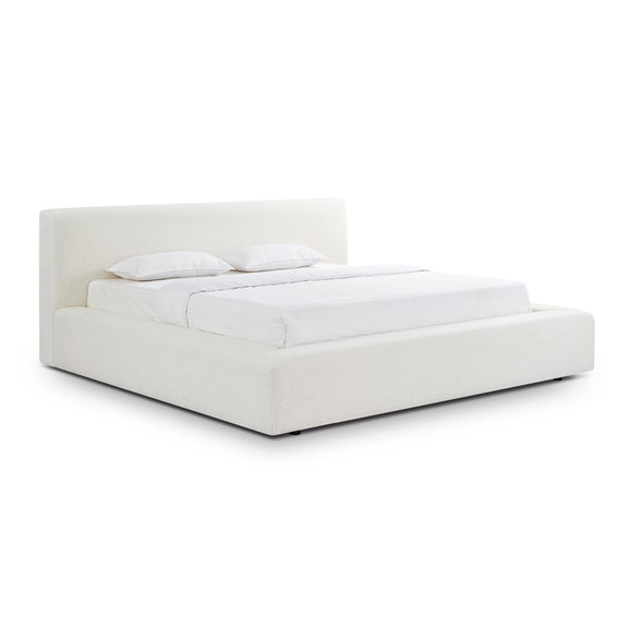 Meena Cream Upcycled Linen Storage King Bed
