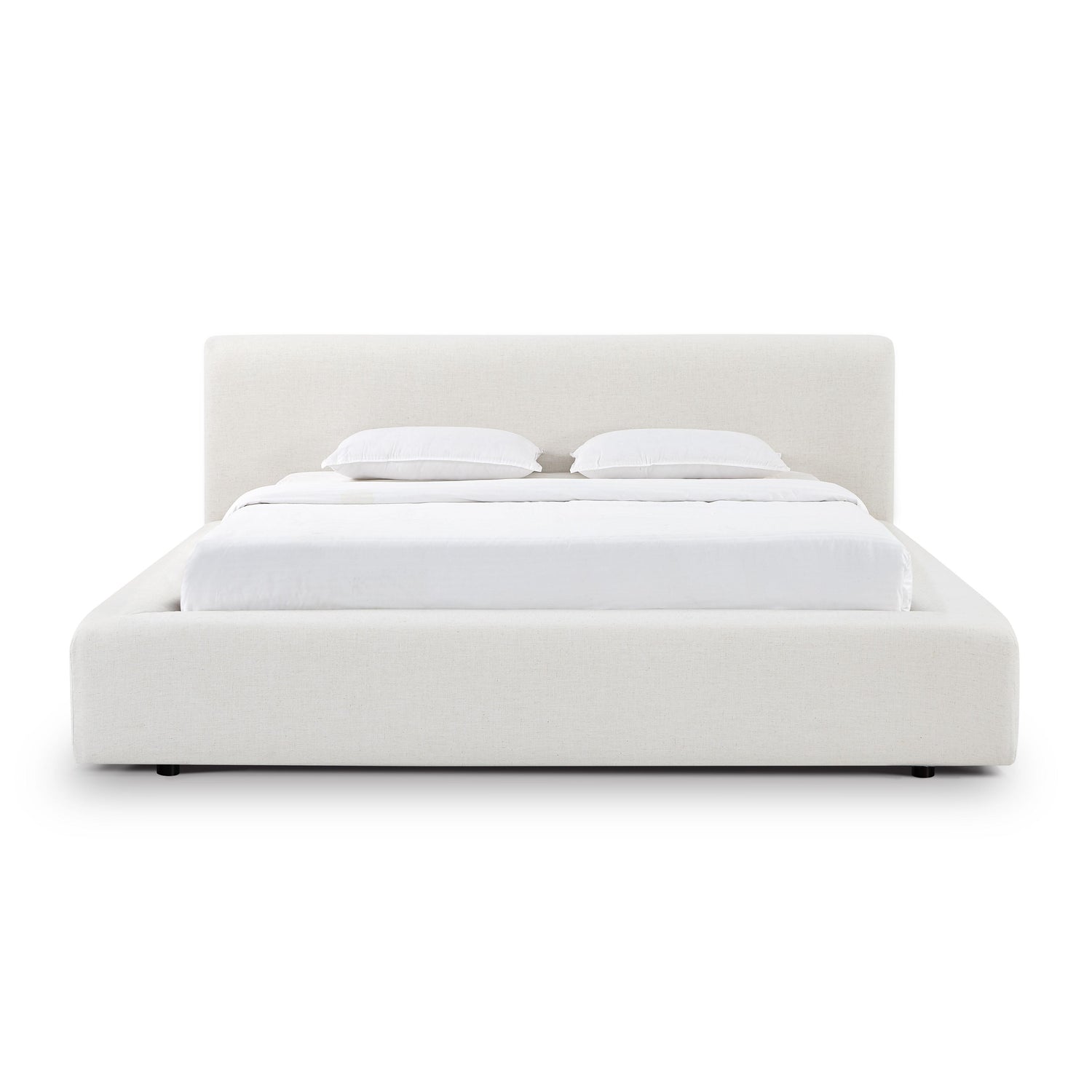Meena Cream Upcycled Linen Storage King Bed